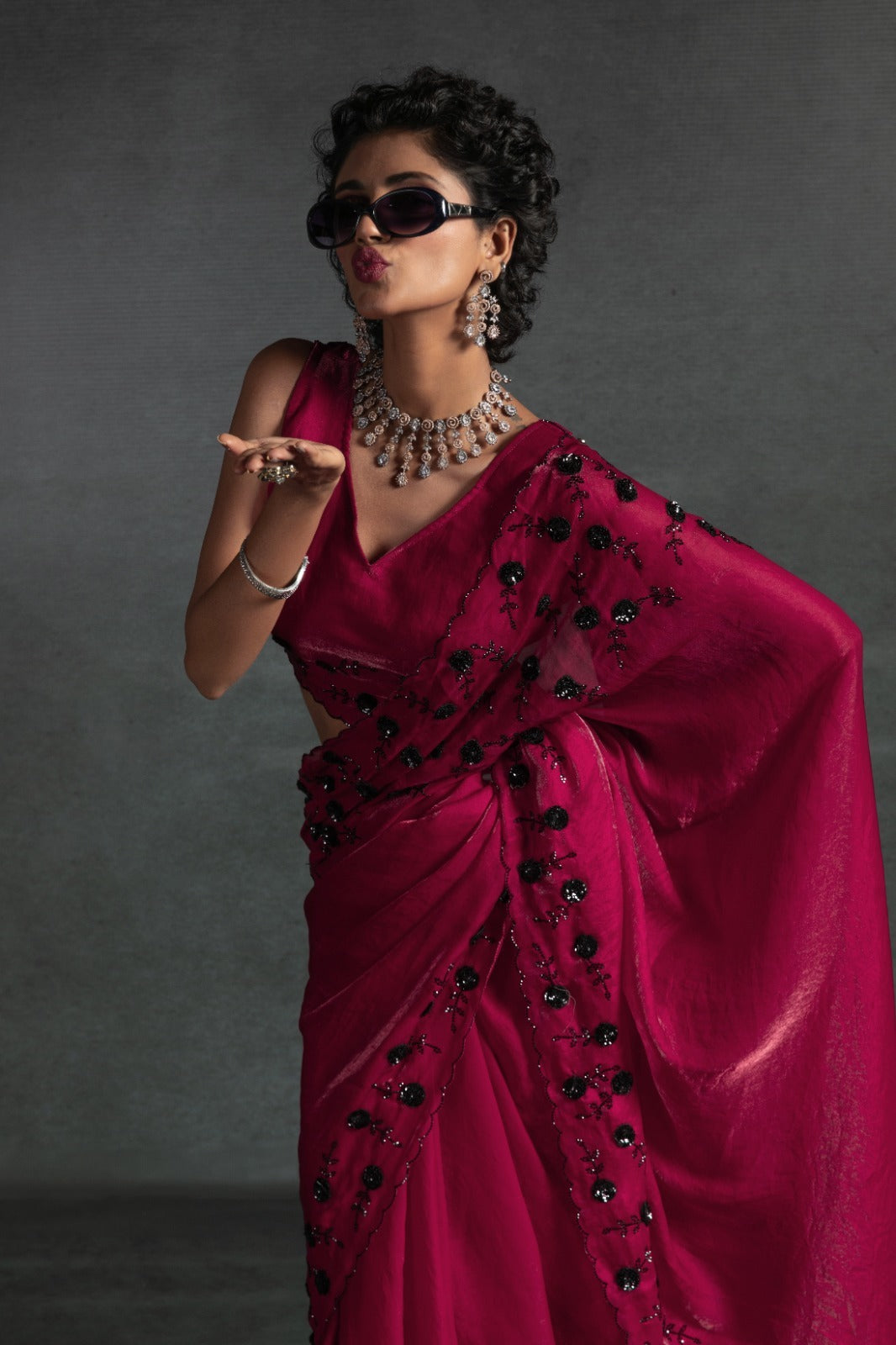 Mehek Sarees Are Crafted From Two-Tone Satin Silk (Fandy) With Vibrant Color