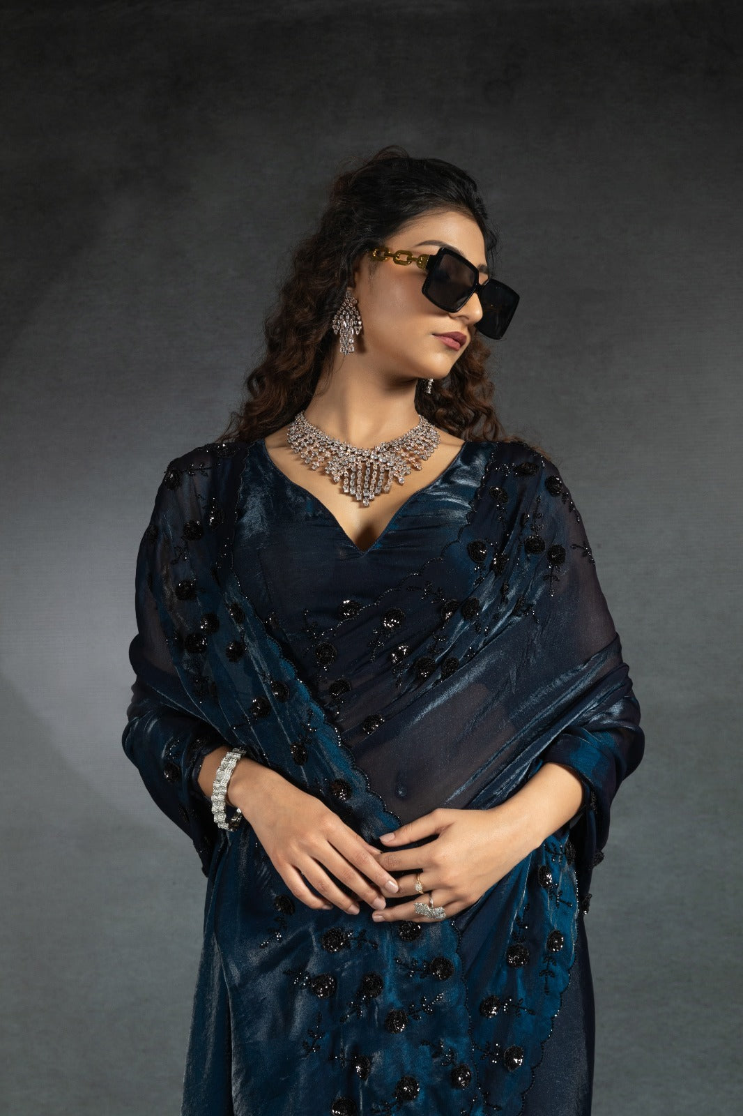Mehek Sarees Are Crafted From Two-Tone Satin Silk (Fandy) With Vibrant Color
