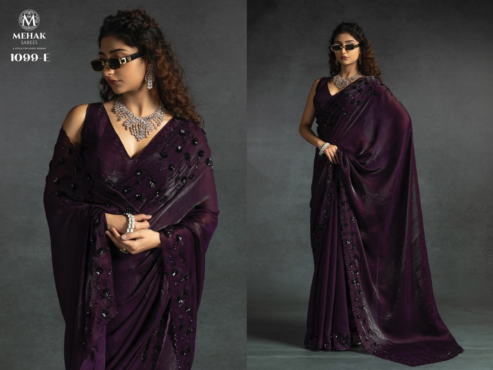 Mehek Sarees Are Crafted From Two-Tone Satin Silk (Fandy) With Vibrant Color