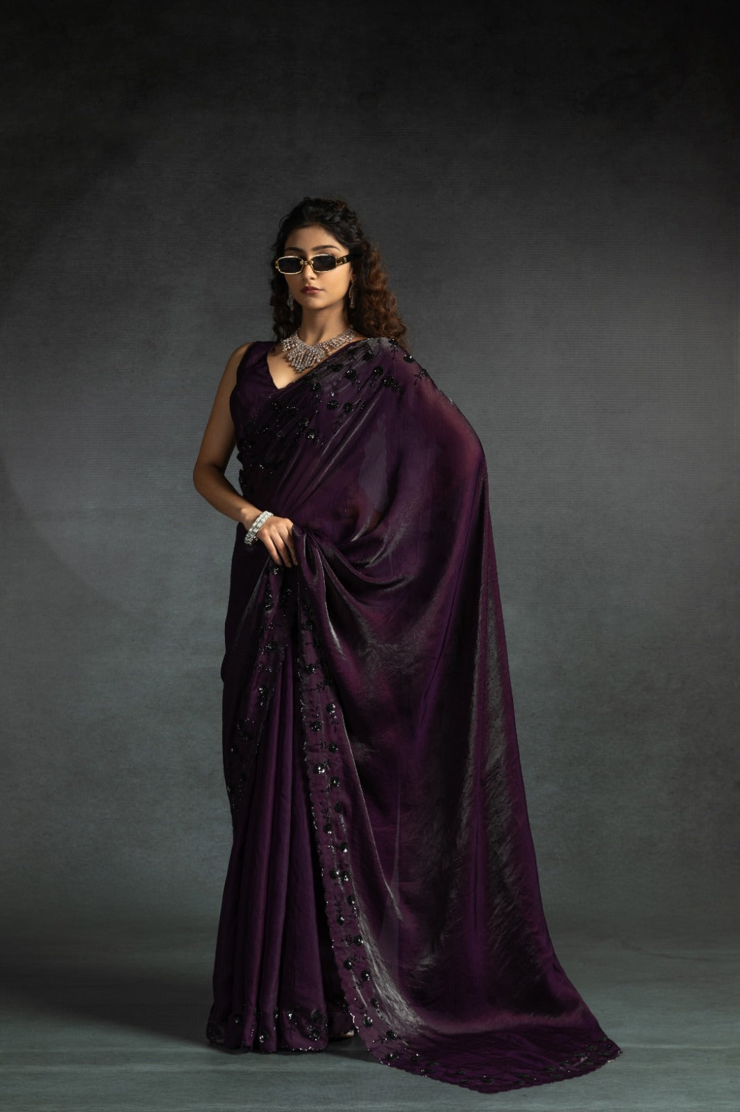 Mehek Sarees Are Crafted From Two-Tone Satin Silk (Fandy) With Vibrant Color