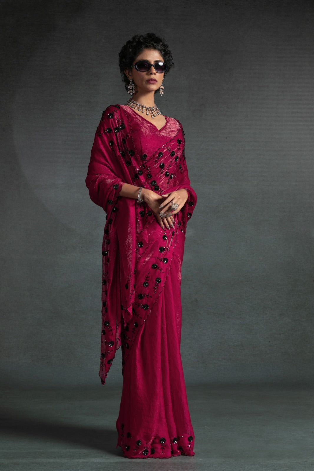 Mehek Sarees Are Crafted From Two-Tone Satin Silk (Fandy) With Vibrant Color