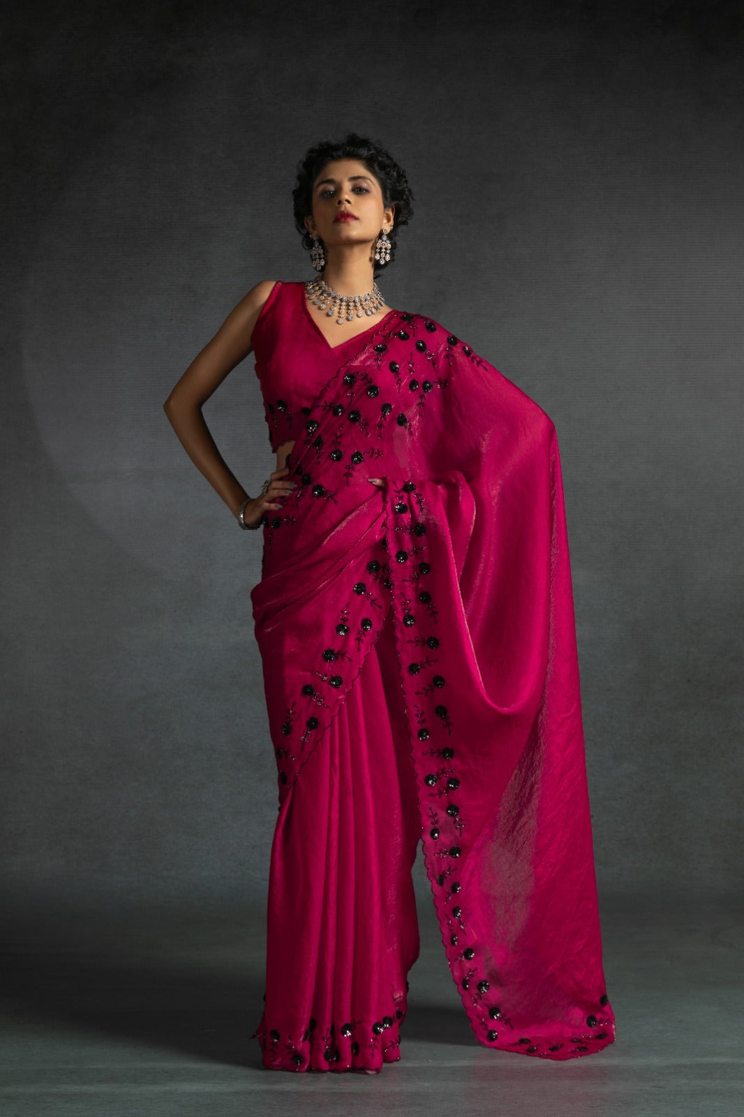 Mehek Sarees Are Crafted From Two-Tone Satin Silk (Fandy) With Vibrant Color