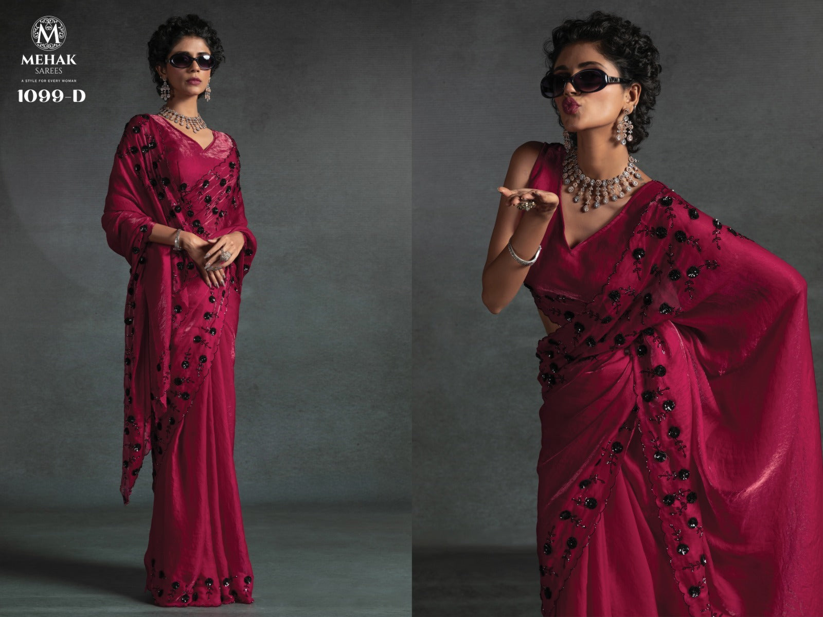Mehek Sarees Are Crafted From Two-Tone Satin Silk (Fandy) With Vibrant Color