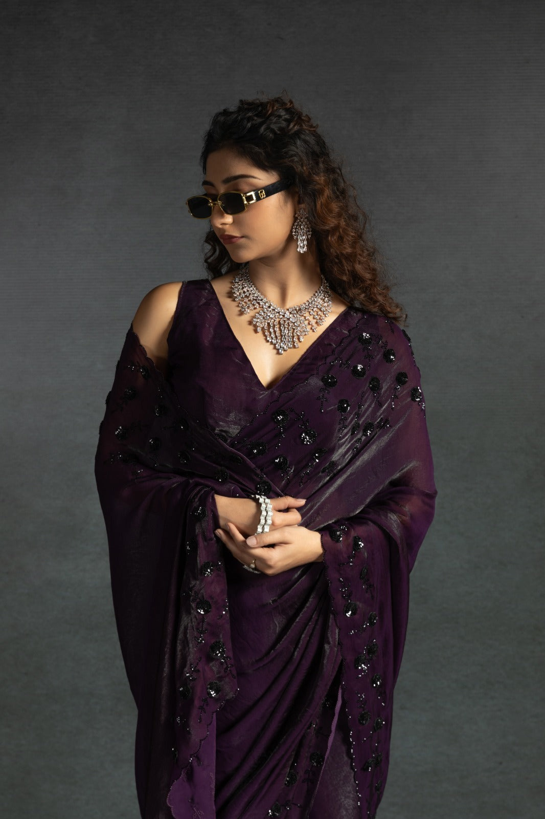 Mehek Sarees Are Crafted From Two-Tone Satin Silk (Fandy) With Vibrant Color