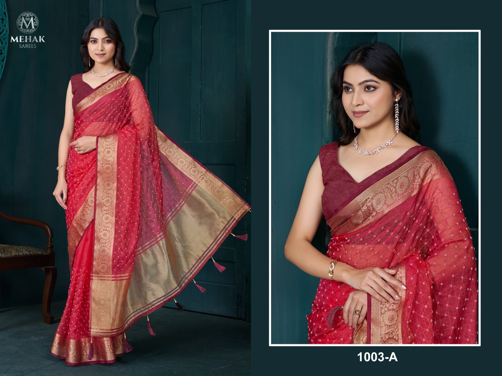 Mehek Sarees Are Highly Crafted With Jacquard Fabric With Vibrant Color
