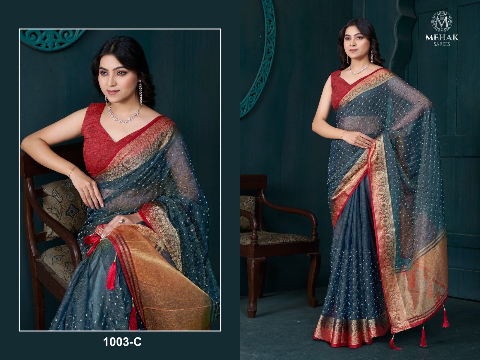 Mehek Sarees Are Highly Crafted With Jacquard Fabric With Vibrant Color