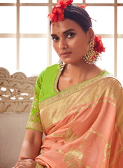 Kimora Saree Are Highly Crafted With Pure Dola Silk To Offer Luxrious Drape With Vibrant Color