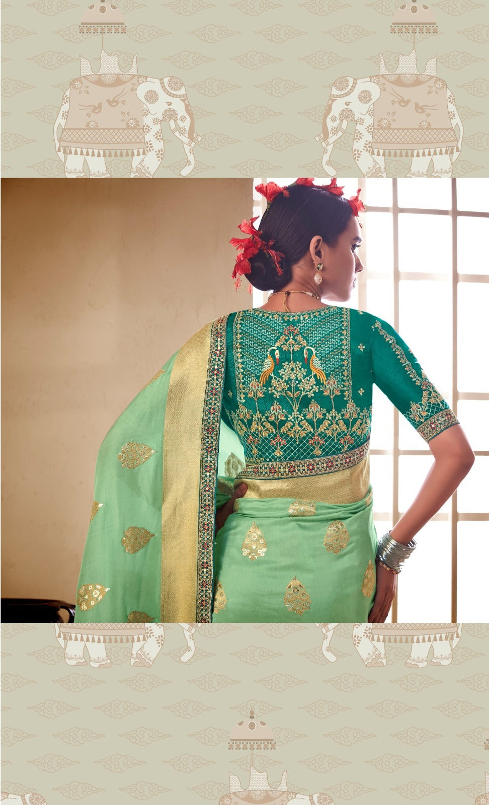 Kimora Saree Are Highly Crafted With Pure Dola Silk To Offer Luxrious Drape With Vibrant Color