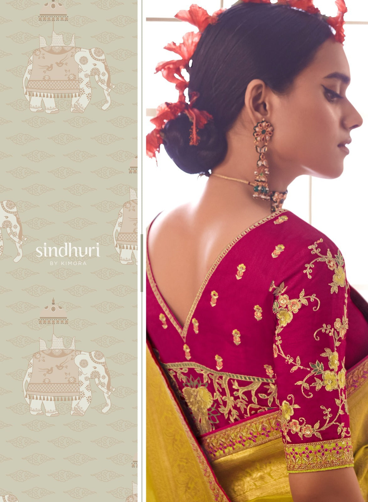 Kimora Saree Are Highly Crafted With Pure Dola Silk To Offer Luxrious Drape With Vibrant Color