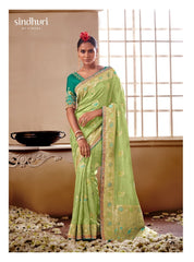 Kimora Saree Are Highly Crafted With Pure Dola Silk To Offer Luxrious Drape With Vibrant Color