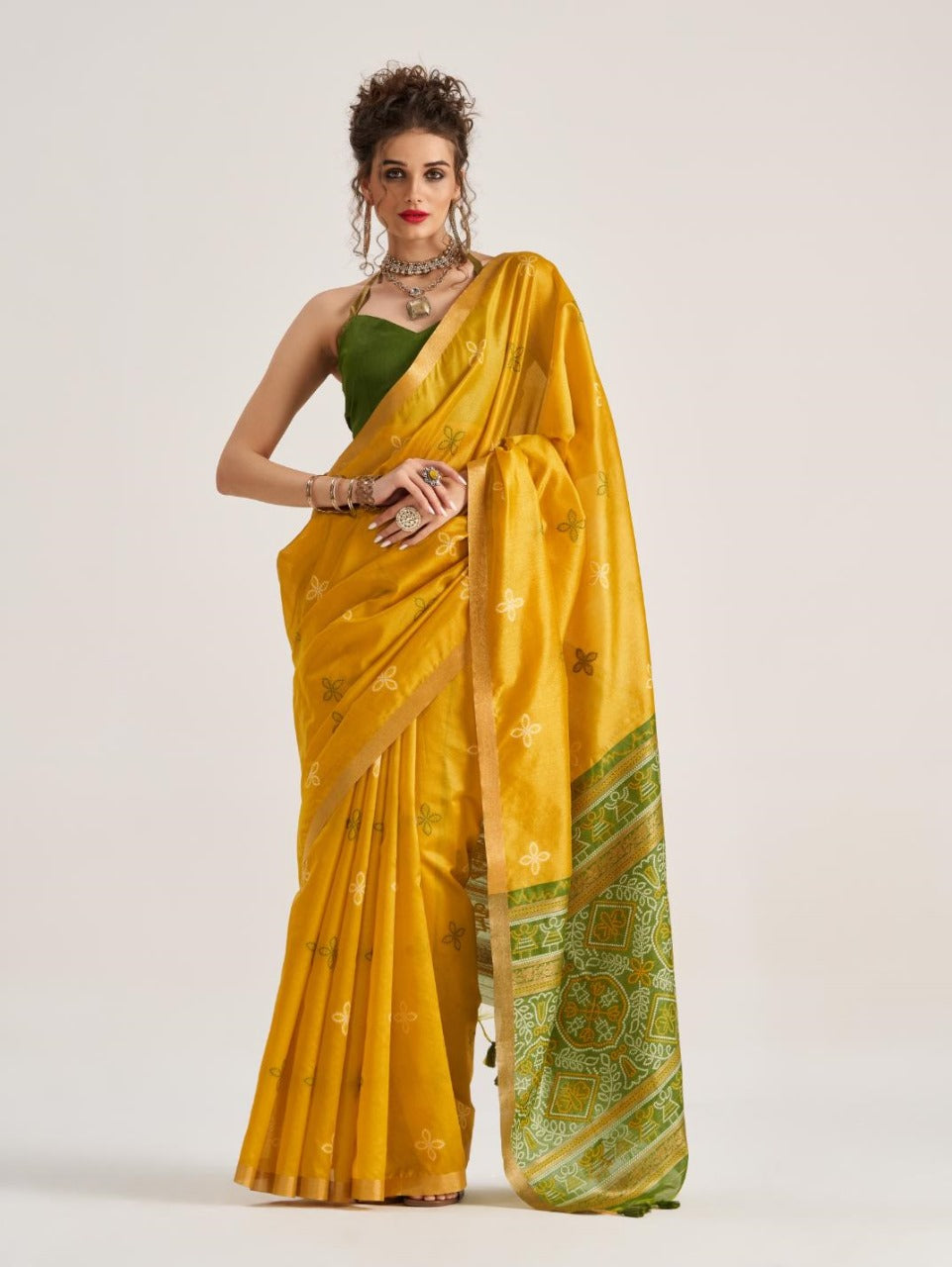 Mono Poley Sarees Are Highly Crafted With Art Silk Patola Weaving
