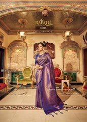 RajPath Fabric Sarees Are Crafted Frome Soft Handloom Silk With Copper Zari Work