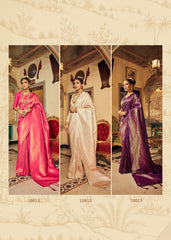 RajPath Fabric Sarees Are Crafted Frome Soft Handloom Silk With Copper Zari Work