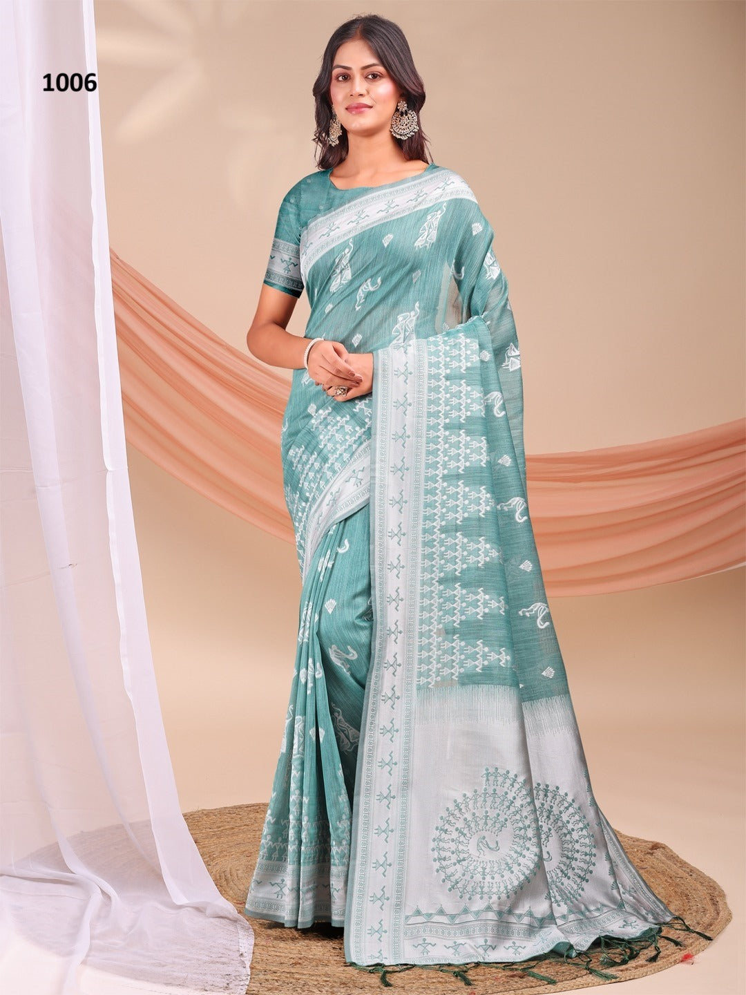 Astita Sarees Are Crafted With Premium Lien Cotton Sarees With vibrant Color