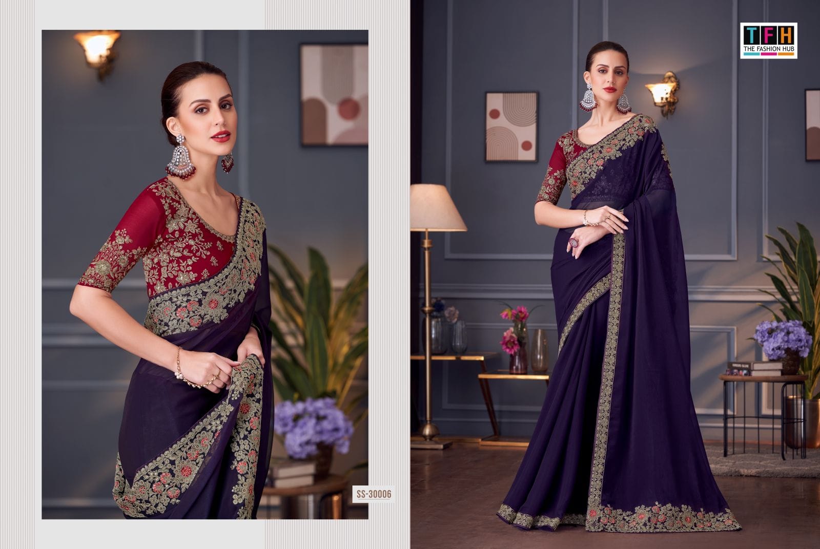 The Fashion Hub Sarees Are Crafted With Multiple High- Quality Fabric With Vibrant Color
