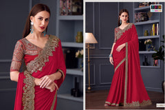 The Fashion Hub Presents An Opium Silk Chiffon Saree Featuring A Finely Crafted Work Border