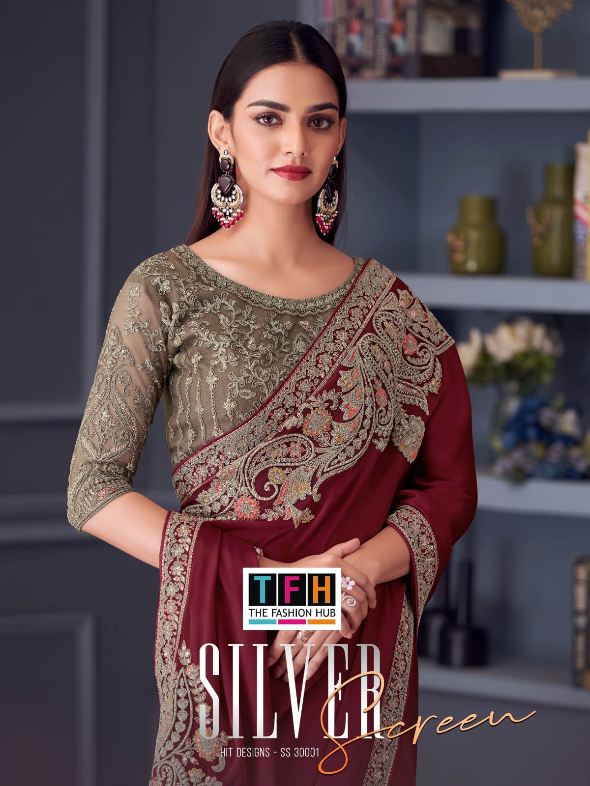 The Fashion Hub presents exquisite sarees made from Florence Satin Silk With Banglori Silk Blouse