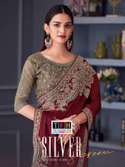 The Fashion Hub presents exquisite sarees made from Florence Satin Silk With Banglori Silk Blouse