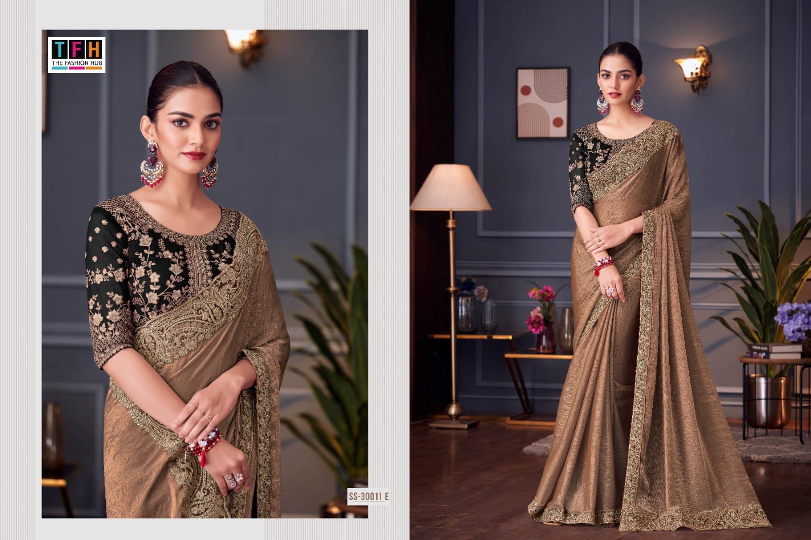 The Fashion Hub Presents Glass Feel Double Tone Silk Sarees