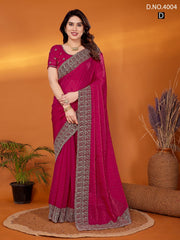Jay Shree Sarees Crafted From Fine Fendy Chiffon Feature Intricate Zari And Stone Work