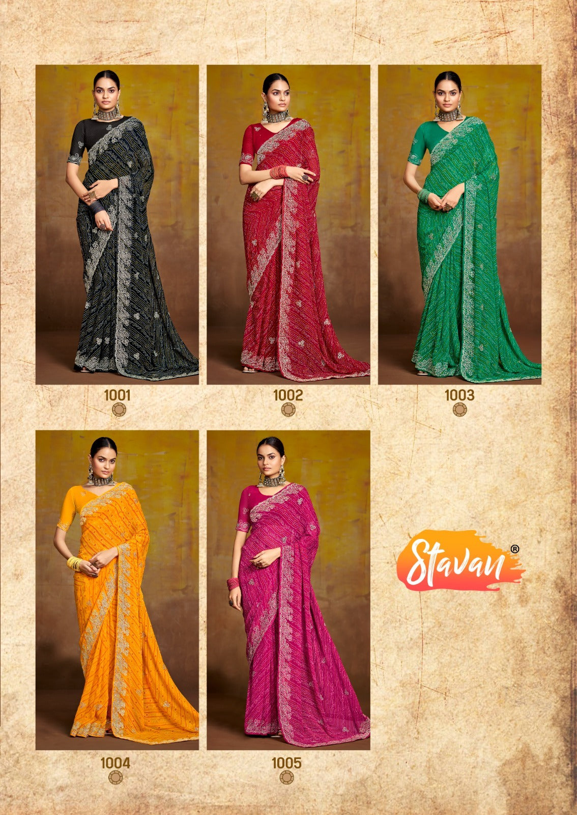 Stavan Sarees Are Crafted With Georgette Pallu With Embroidery And Sparkling Work