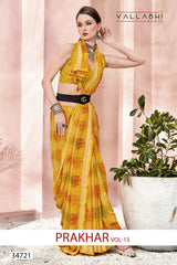 Vallabhi Prints Collection Sarees Showcase Exquisite Ethnic Prints On Moss Georgette