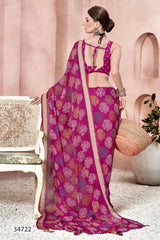 Vallabhi Prints Collection Sarees Showcase Exquisite Ethnic Prints On Moss Georgette