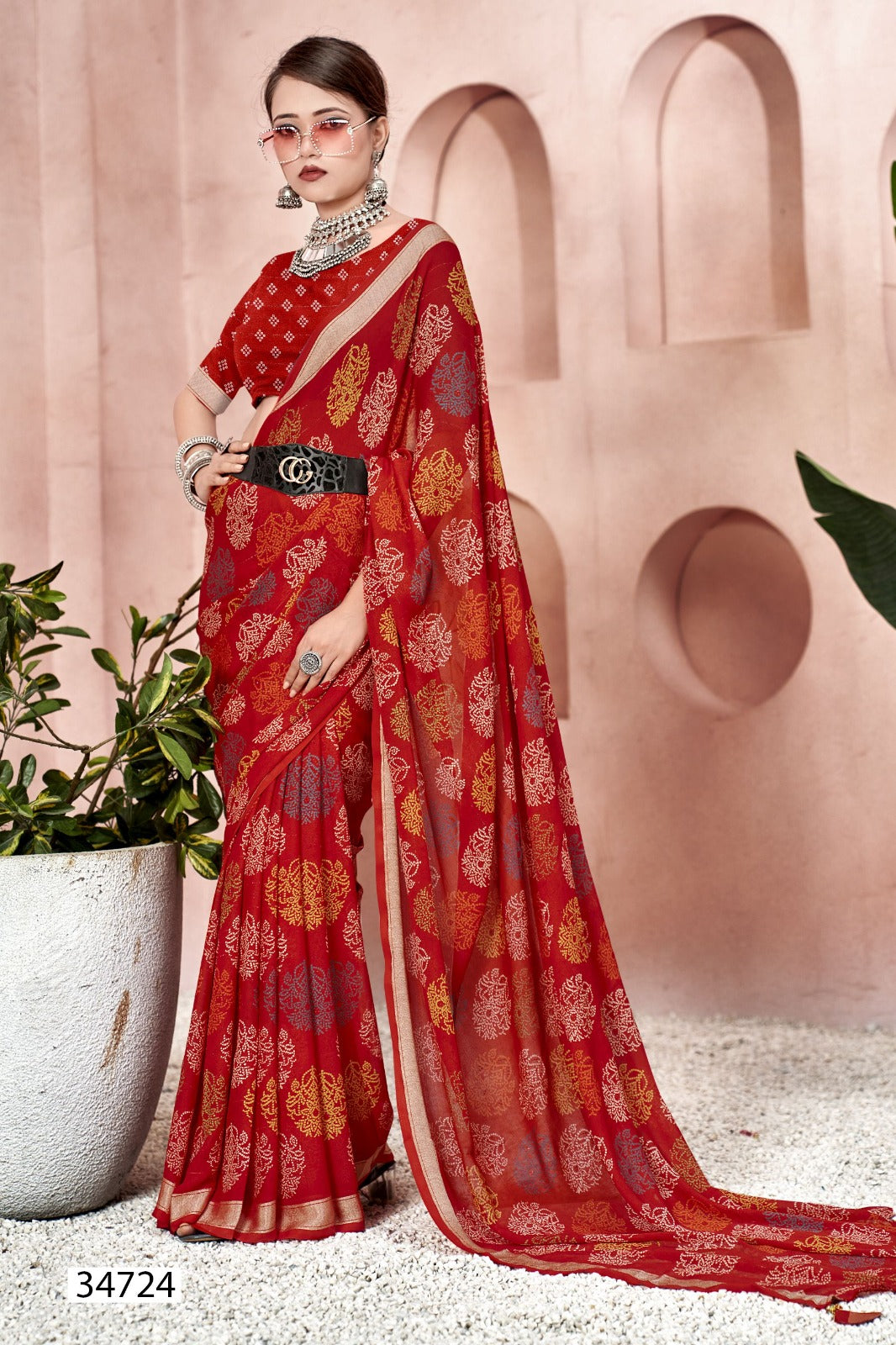 Vallabhi Prints Collection Sarees Showcase Exquisite Ethnic Prints On Moss Georgette