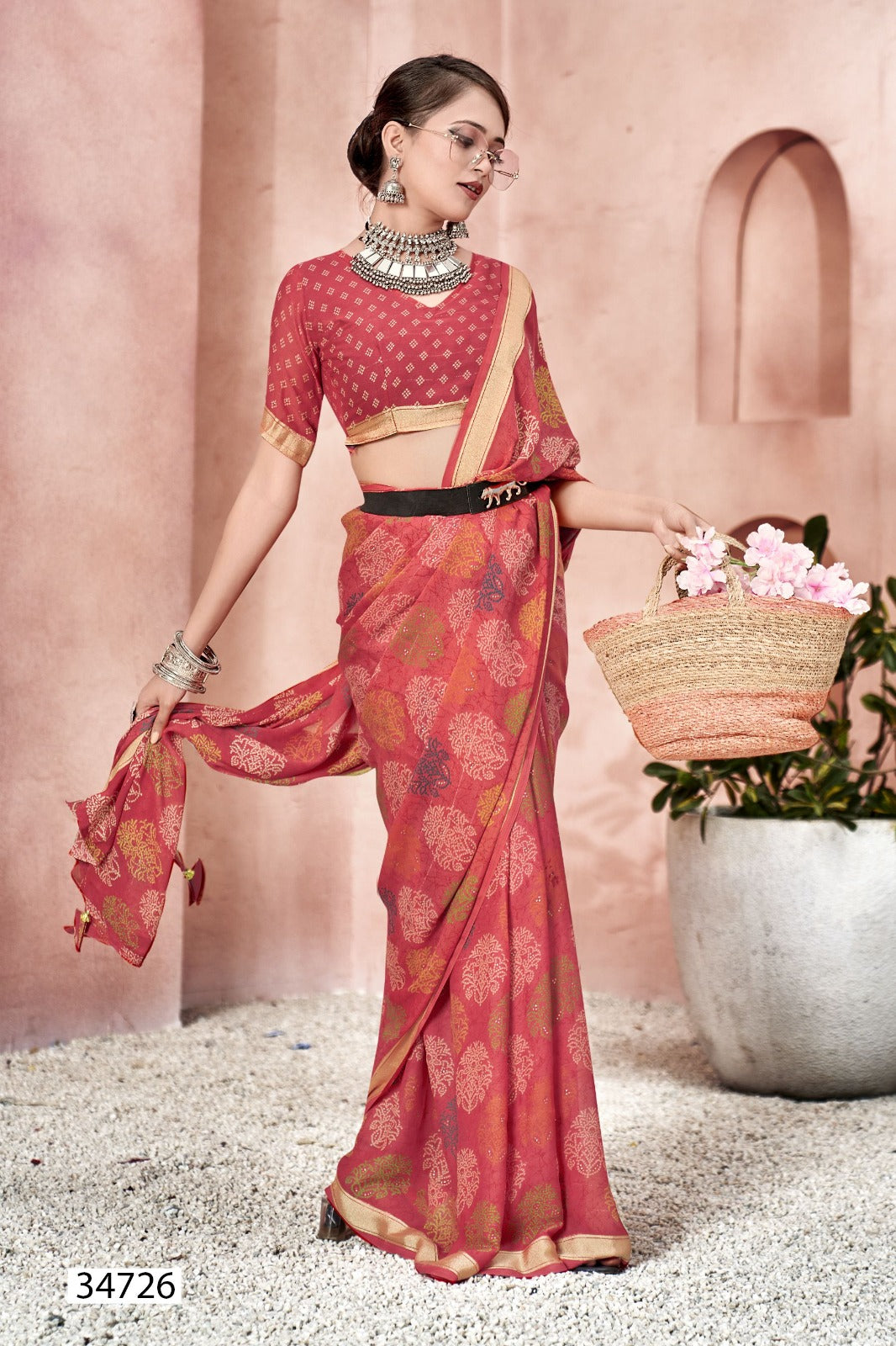 Vallabhi Prints Collection Sarees Showcase Exquisite Ethnic Prints On Moss Georgette