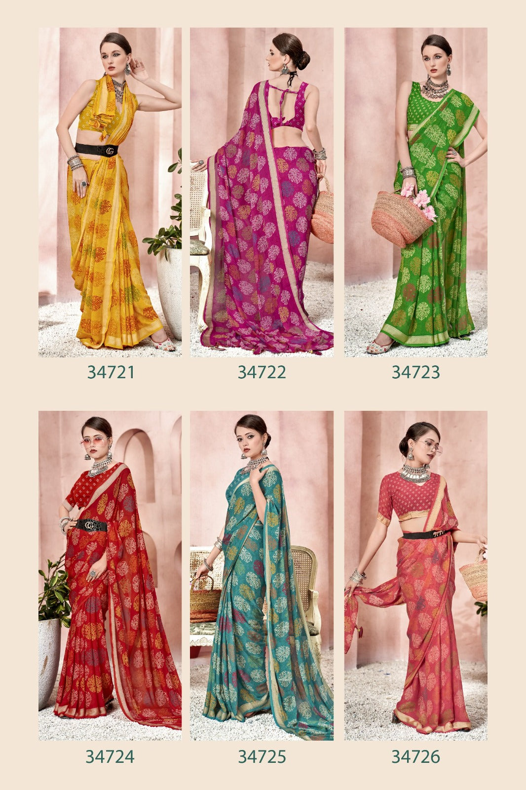 Vallabhi Prints Collection Sarees Showcase Exquisite Ethnic Prints On Moss Georgette