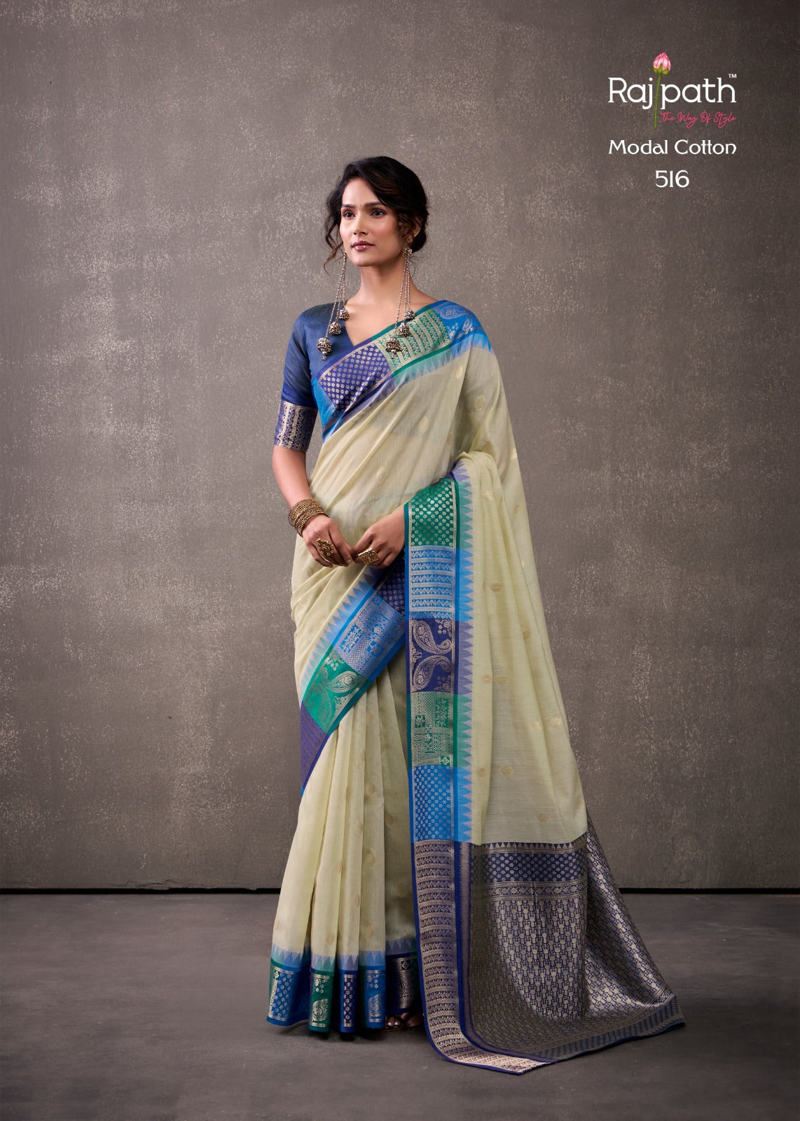 RajPath Fabric Sarees Collection Are Crafted With Breathability Cotton With Rainbow Weaving
