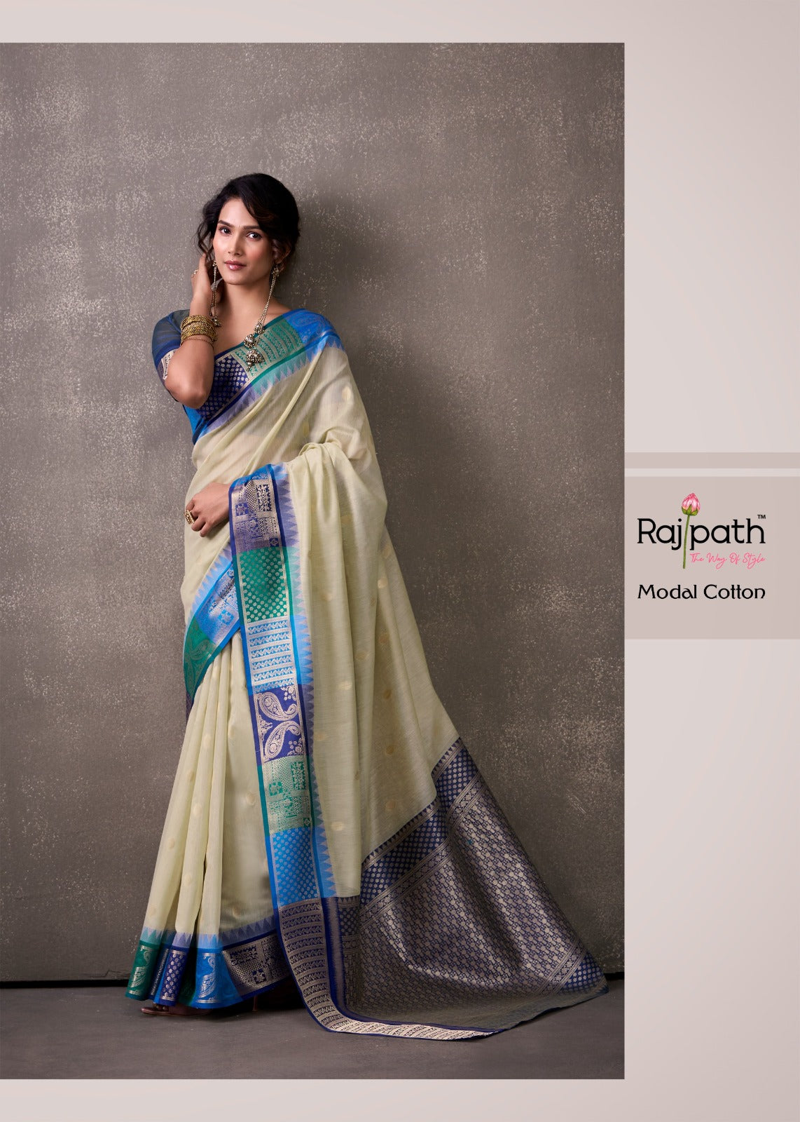 RajPath Fabric Sarees Collection Are Crafted With Breathability Cotton With Rainbow Weaving