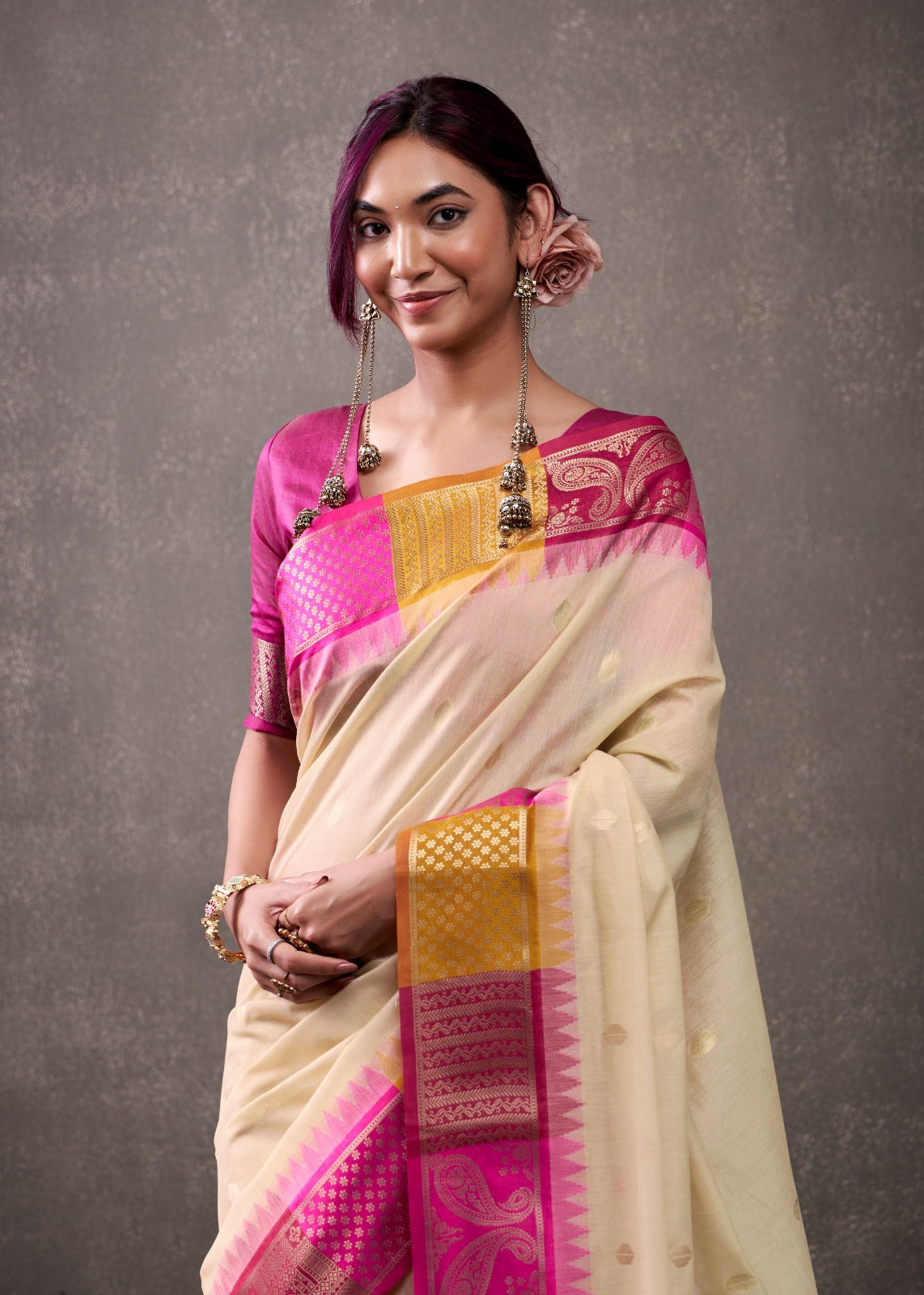 RajPath Fabric Sarees Collection Are Crafted With Breathability Cotton With Rainbow Weaving