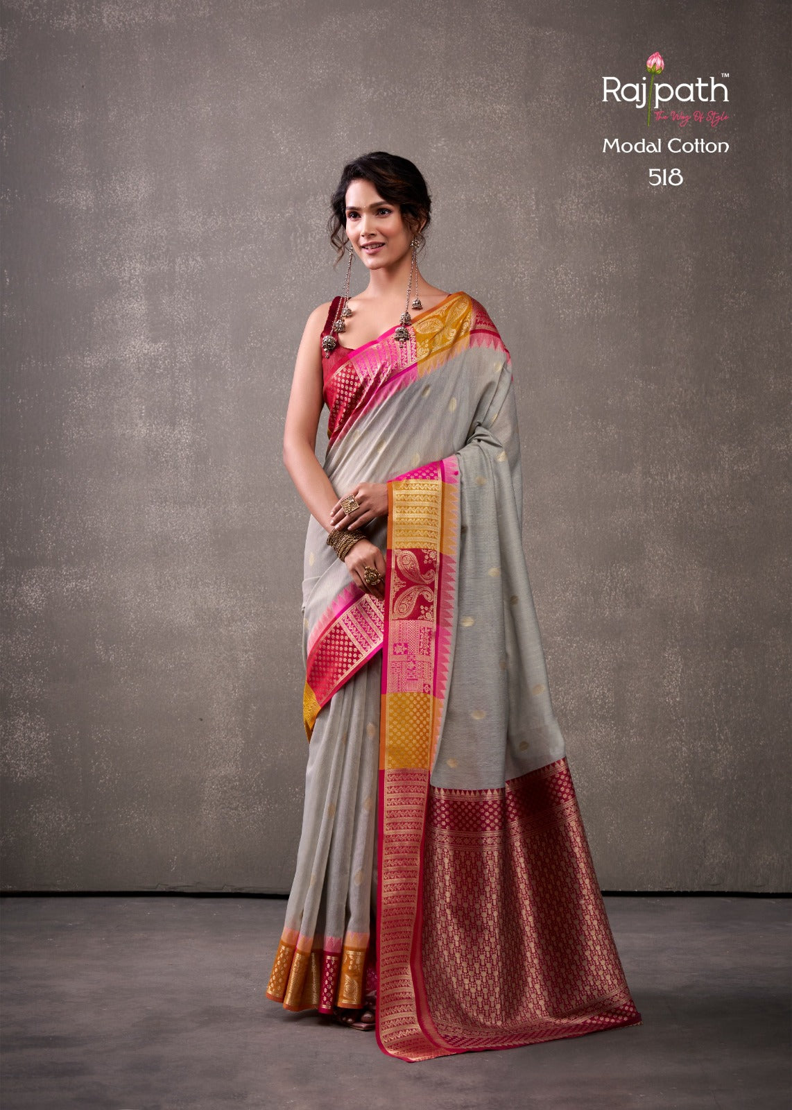 RajPath Fabric Sarees Collection Are Crafted With Breathability Cotton With Rainbow Weaving