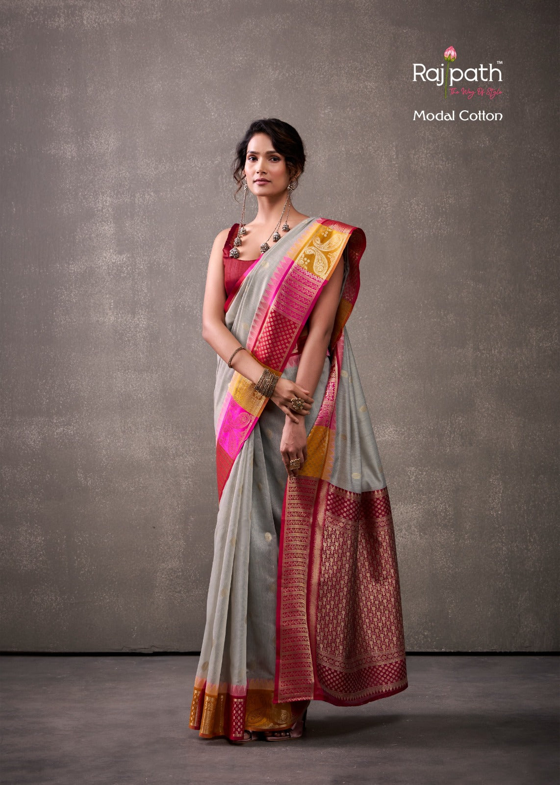 RajPath Fabric Sarees Collection Are Crafted With Breathability Cotton With Rainbow Weaving