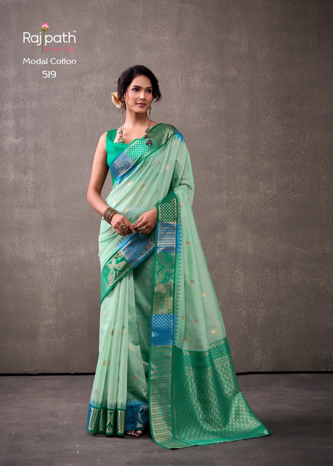 RajPath Fabric Sarees Collection Are Crafted With Breathability Cotton With Rainbow Weaving