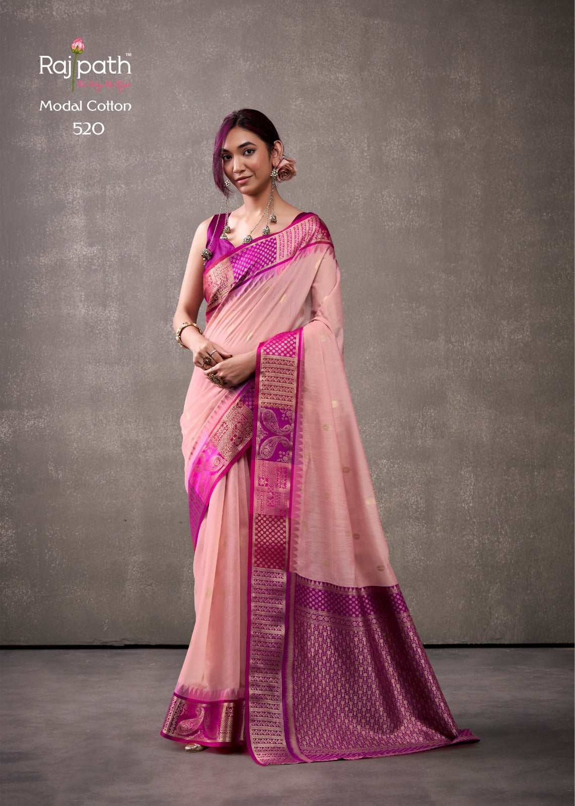 RajPath Fabric Sarees Collection Are Crafted With Breathability Cotton With Rainbow Weaving