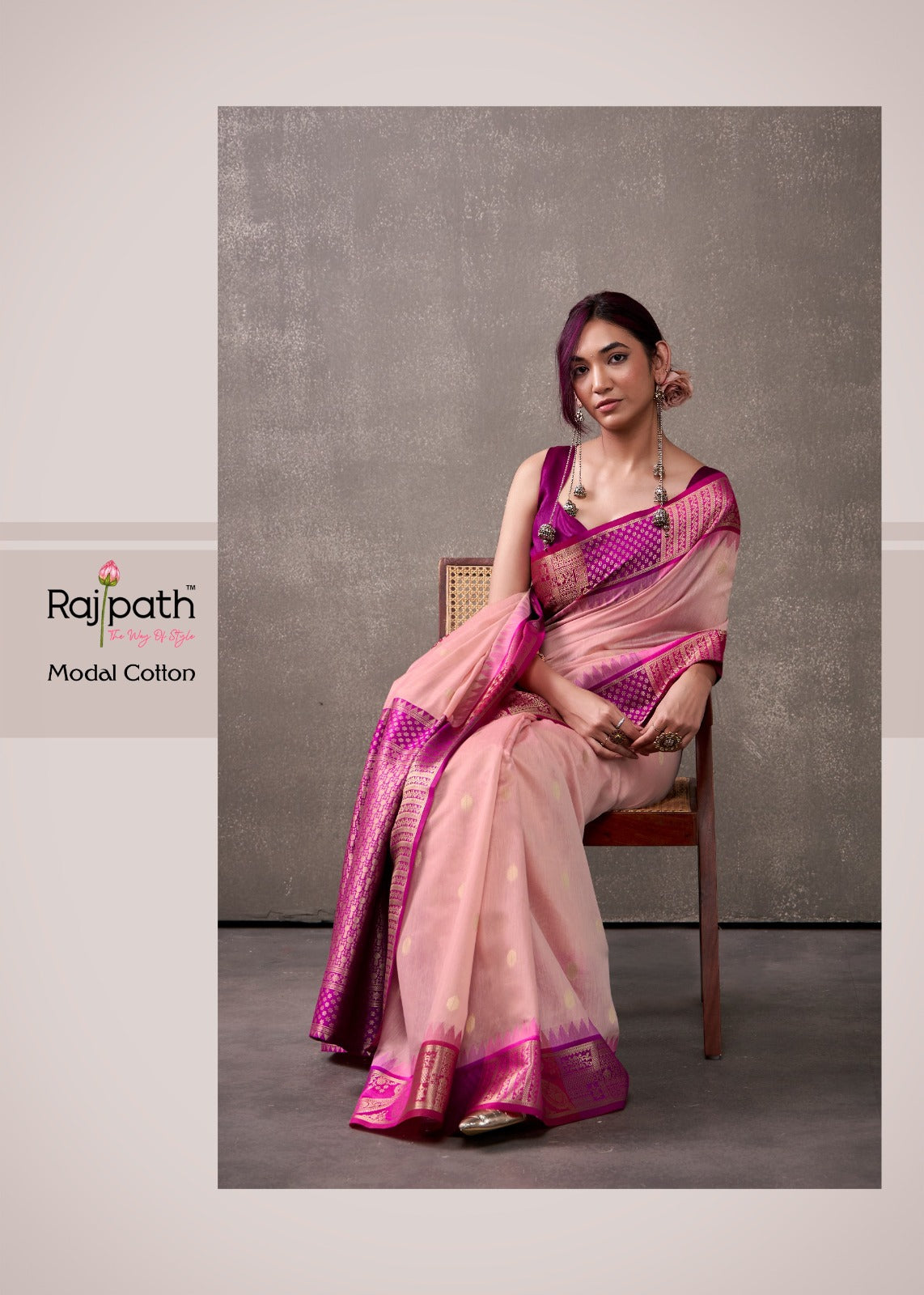 RajPath Fabric Sarees Collection Are Crafted With Breathability Cotton With Rainbow Weaving