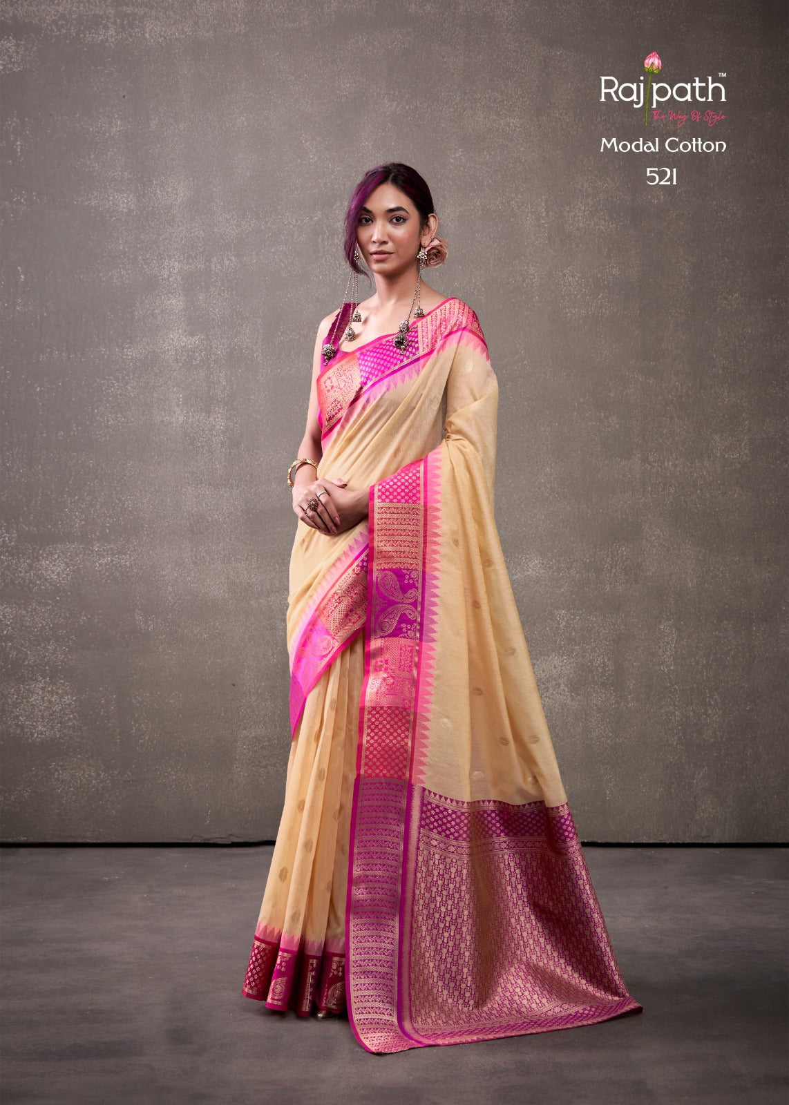 RajPath Fabric Sarees Collection Are Crafted With Breathability Cotton With Rainbow Weaving