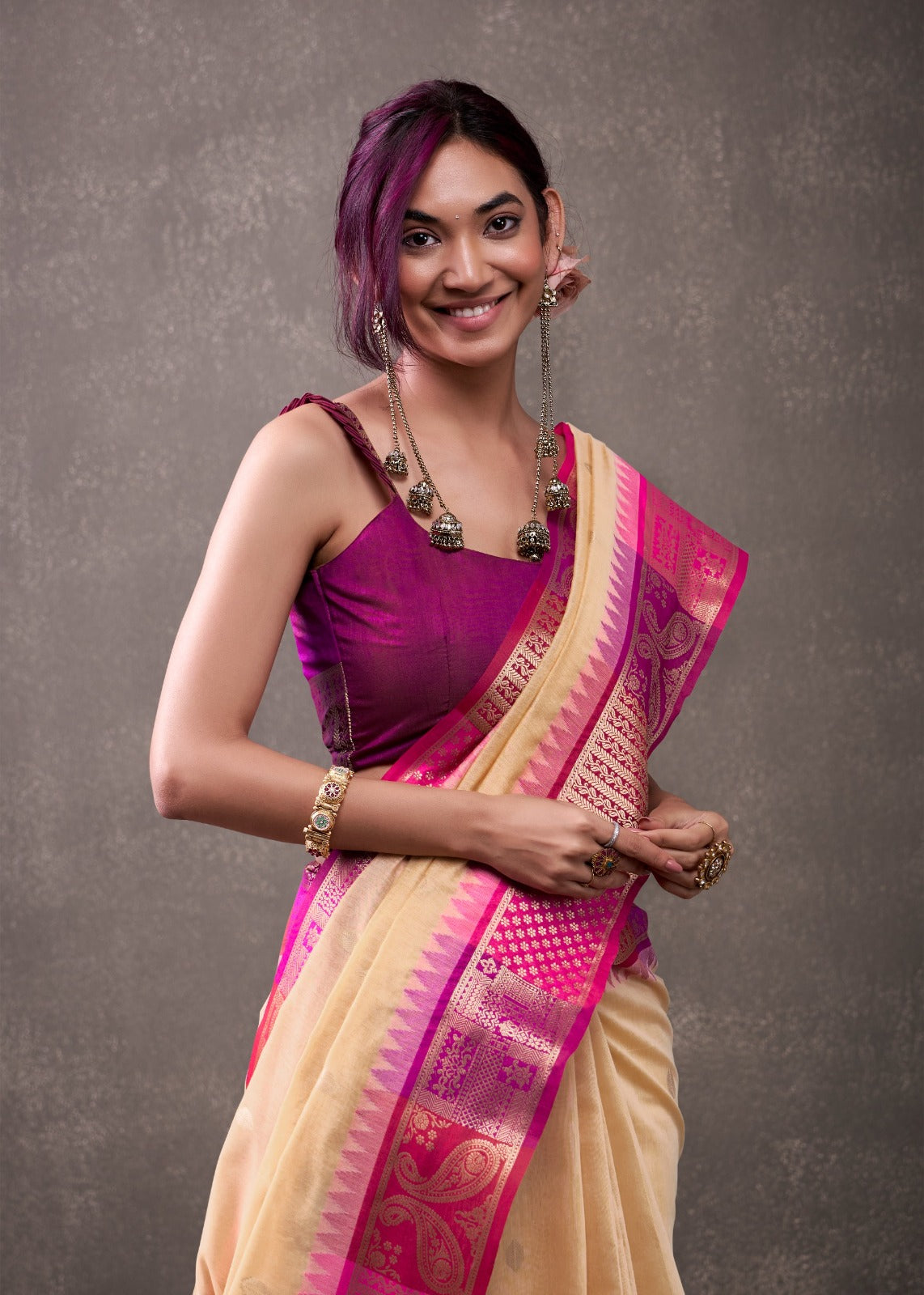 RajPath Fabric Sarees Collection Are Crafted With Breathability Cotton With Rainbow Weaving