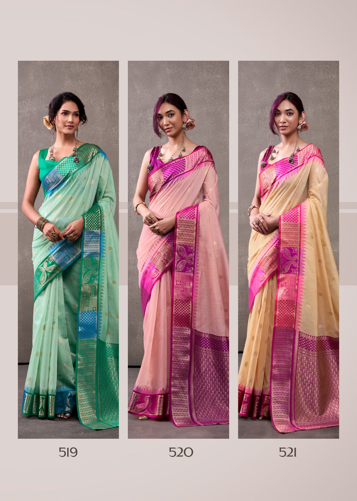 RajPath Fabric Sarees Collection Are Crafted With Breathability Cotton With Rainbow Weaving