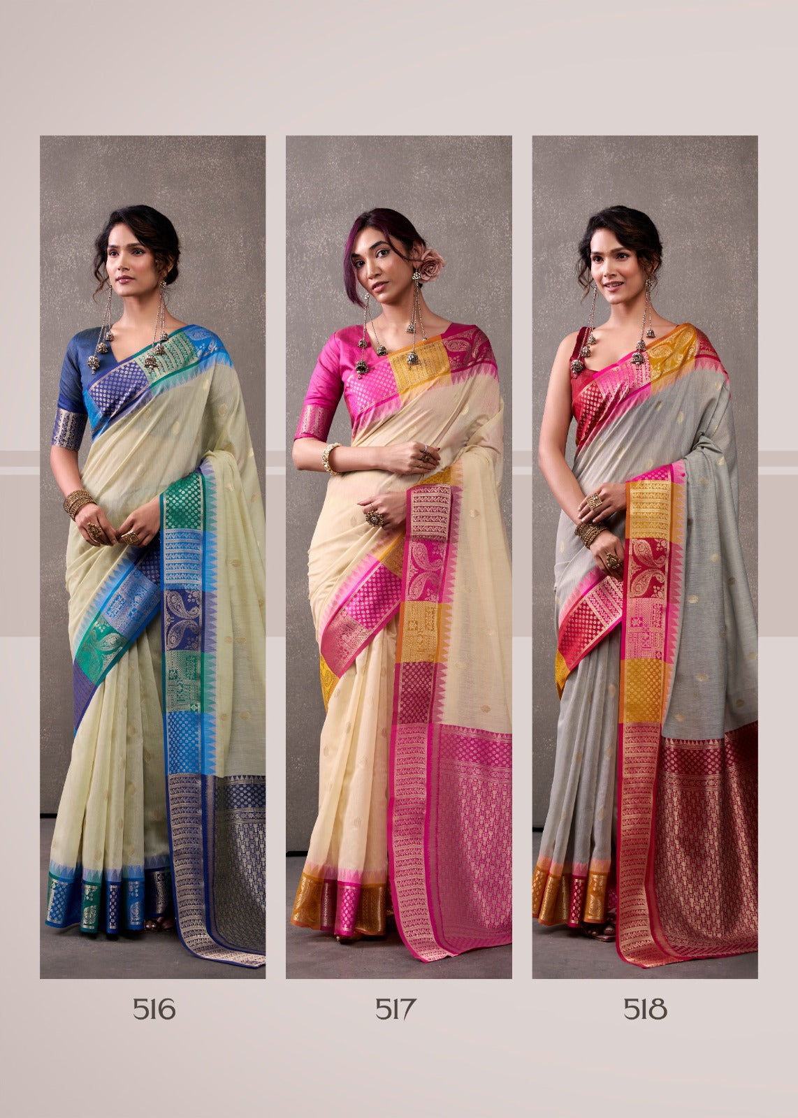 RajPath Fabric Sarees Collection Are Crafted With Breathability Cotton With Rainbow Weaving