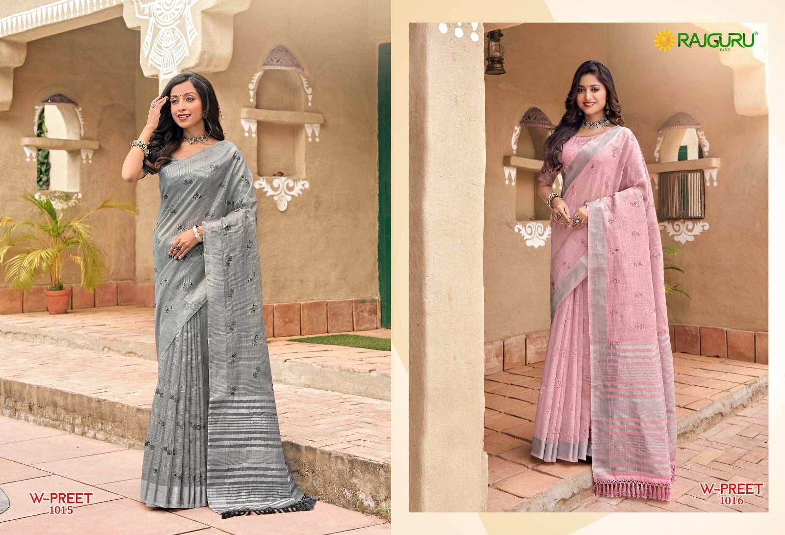 Rathotsav Sarees with Linen blend elegance and comfort, offering a lightweight and breathable fabric