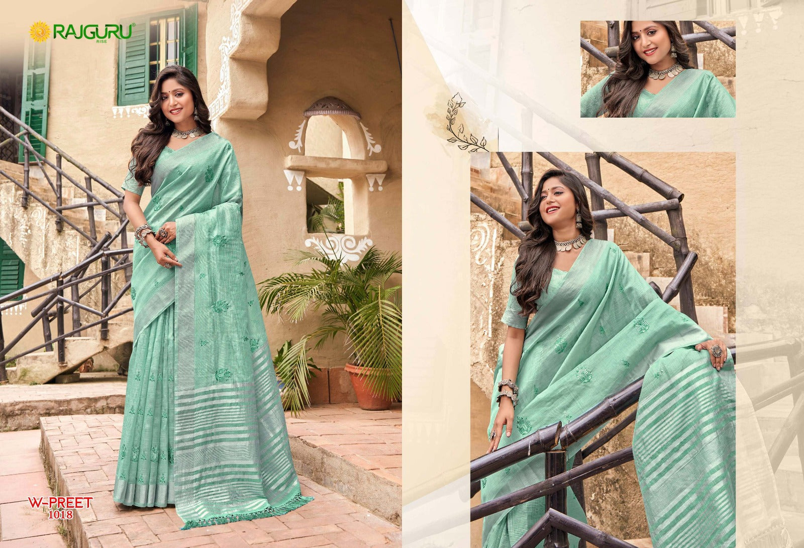 Rathotsav Sarees with Linen blend elegance and comfort, offering a lightweight and breathable fabric