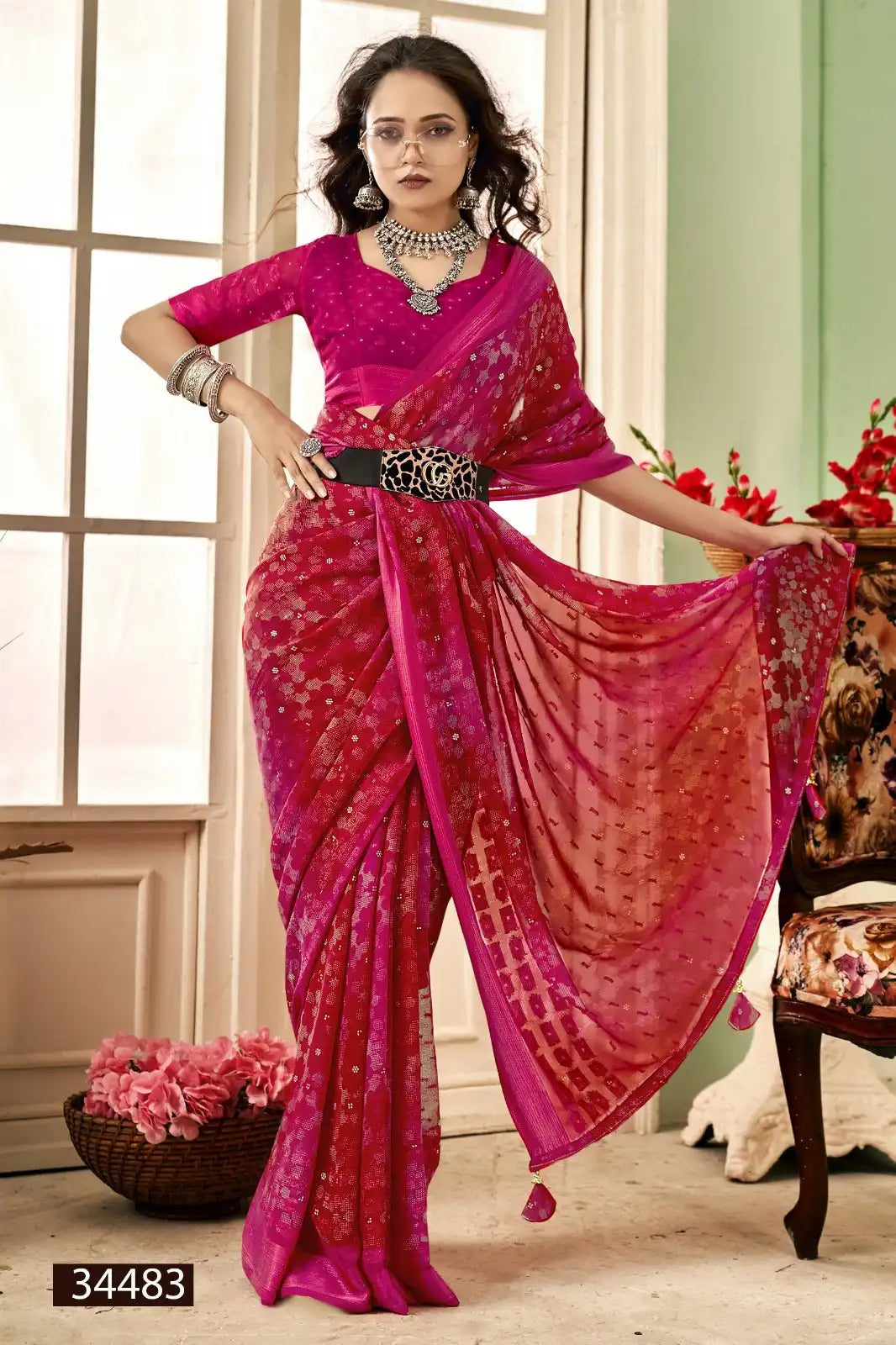 The Vallabhi Prints Collection Showcases Sarees Made From Premium Moss Georgette Fabric