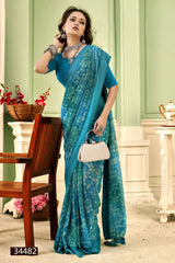 The Vallabhi Prints Collection Showcases Sarees Made From Premium Moss Georgette Fabric