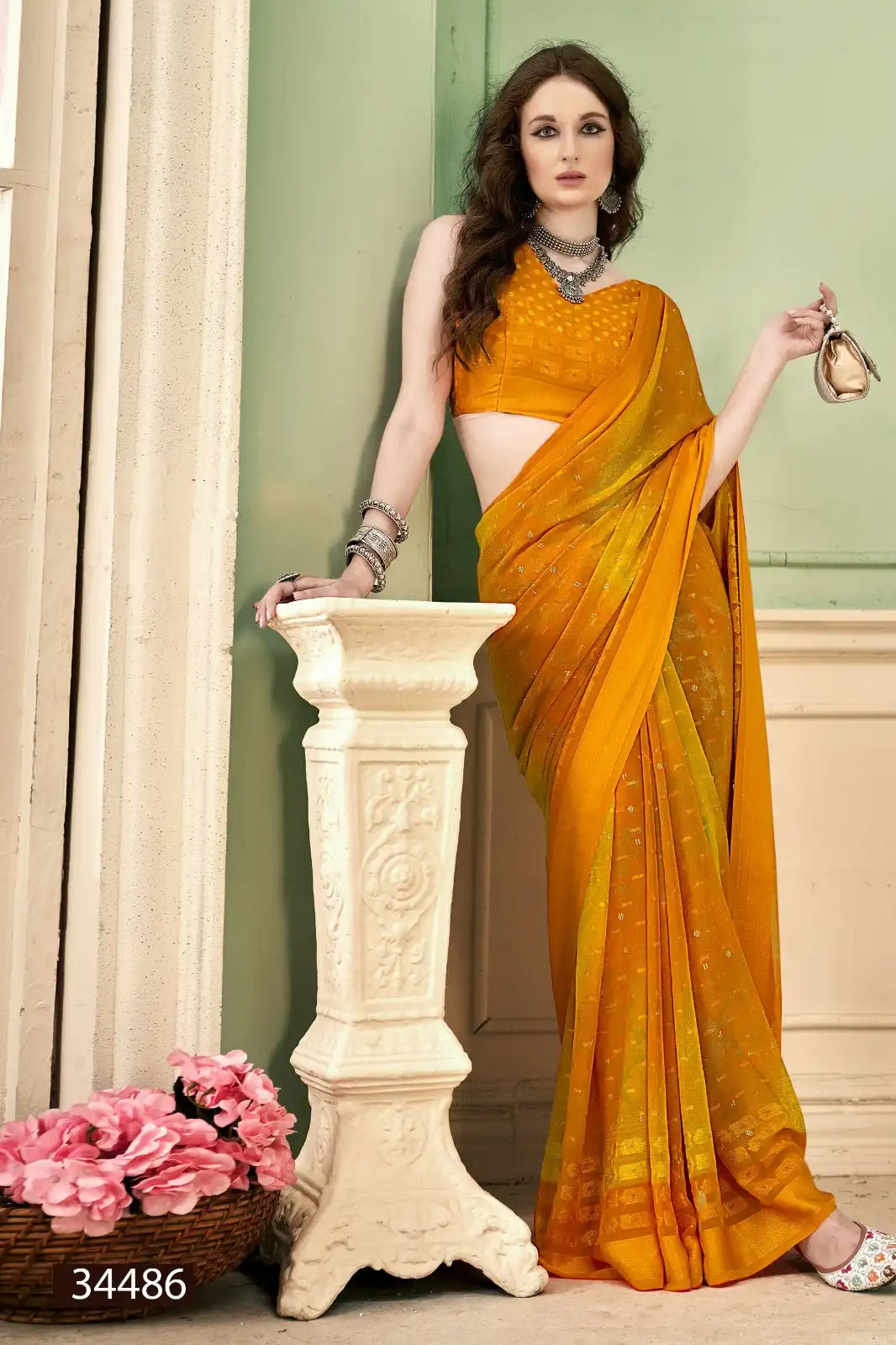 The Vallabhi Prints Collection Showcases Sarees Made From Premium Moss Georgette Fabric