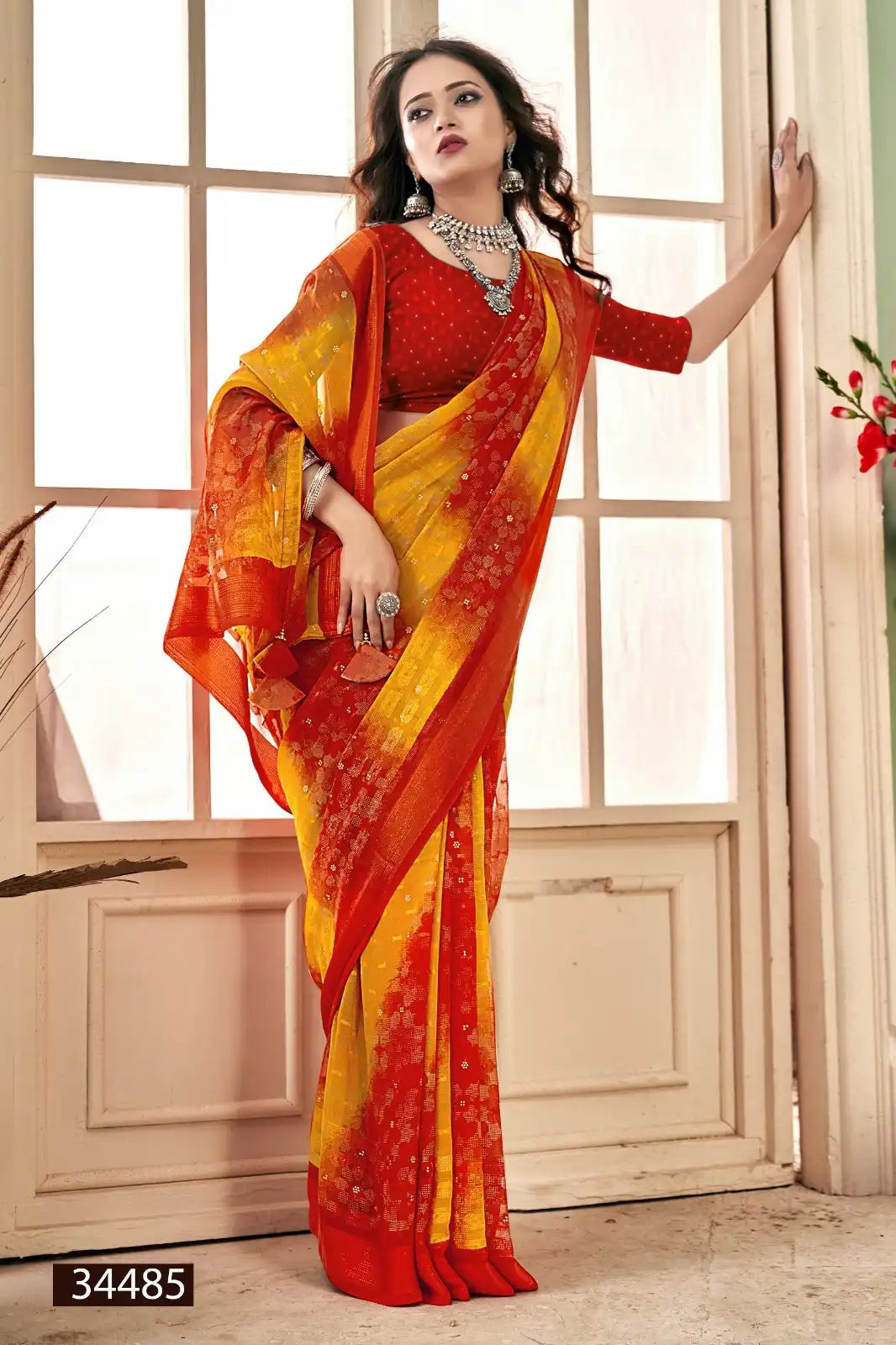 The Vallabhi Prints Collection Showcases Sarees Made From Premium Moss Georgette Fabric
