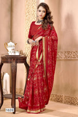 The Vallabhi Lite Collection Presents Sarees Made From Soft Moss Georgette abric With Bandhani Pattern