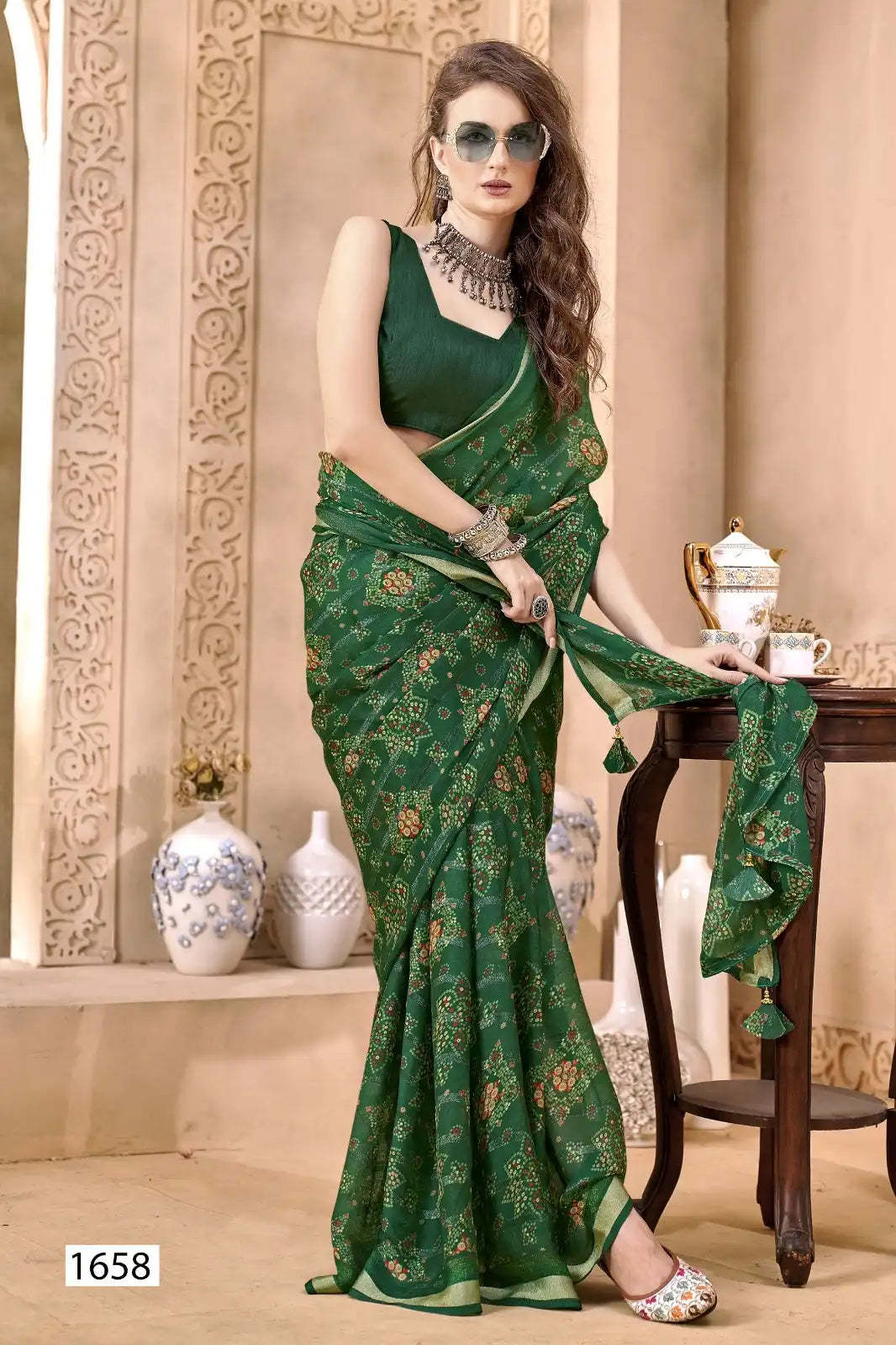 The Vallabhi Lite Collection Presents Sarees Made From Soft Moss Georgette abric With Bandhani Pattern
